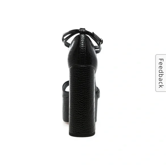 London Rag Platform Heels - Picture 2 of 5